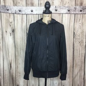 NWOT Nike Black Rain Coat Hoodie Large